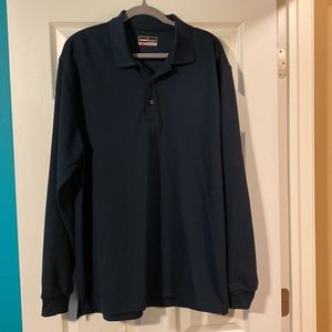 Mens Grand Slam Performance Long Sleeve Polo, Navy, XL